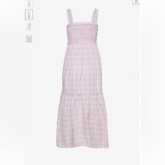 Cottagecore pastel plaid shirred maxi dress - Picture 7 of 12
